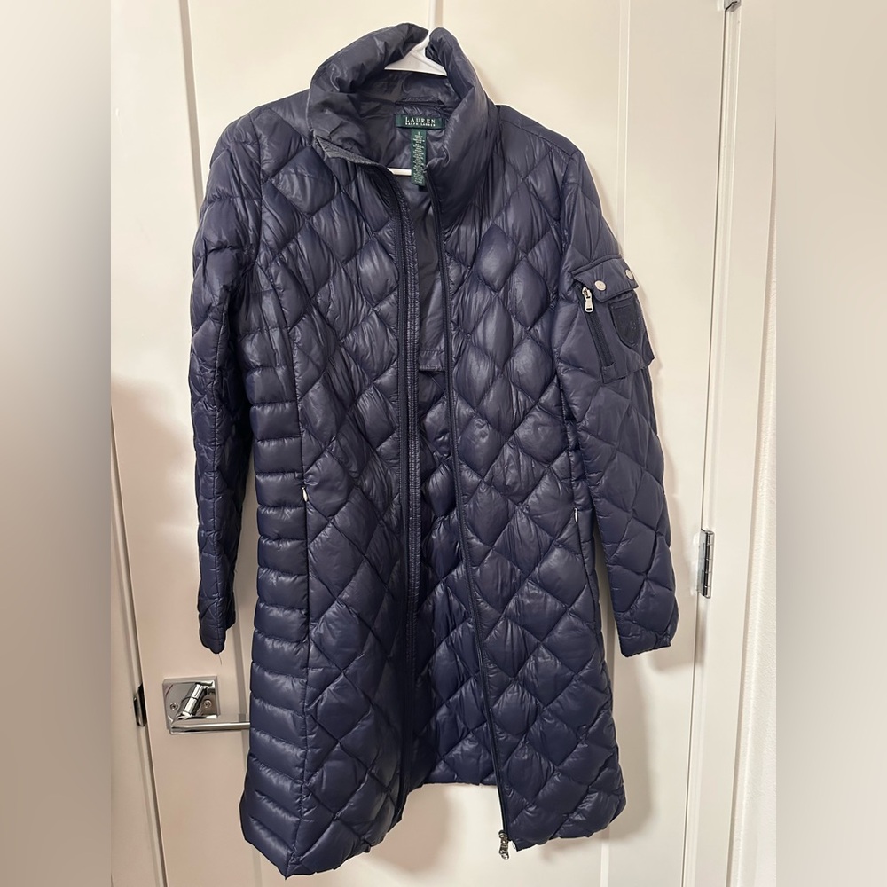 RALPH LAUREN Down-Filled Long Puffa Coat Jacket in Women’s Small - Picture 5 of 9